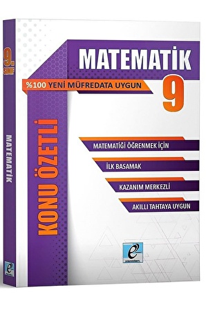 9.Sınıf Matematik Konu Özetli E Kare Yayınları