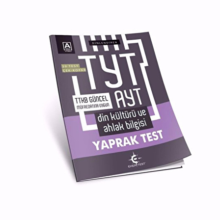 Eker Test Yayınları Tyt Ayt Dinlendiren Din Kültürü Yaprak Test