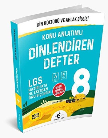 8. Sınıf Din Kültürü ve Ahlak Bilgisi Dinlendiren Defter