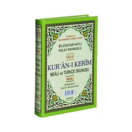 Haktan Yayınları Kur'an-ı Kerim ve Türkçe Okunuşlu Üçlü Meal - Cami Boy Kod-H-60