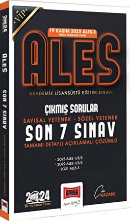 Yargı Yayınları 2024 ALES Son 7 Sınav Çıkmış Sorular