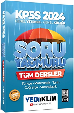 Yediiklim Yayınları 2024 KPSS Genel Yetenek Genel Kültür Tüm Dersler Soru Yağmuru