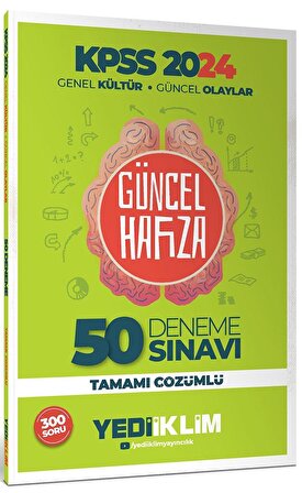 Yediiklim Yayınları 2024 KPSS Genel Kültür Güncel Olaylar Tamamı Çözümlü 50 Deneme 300 Soru