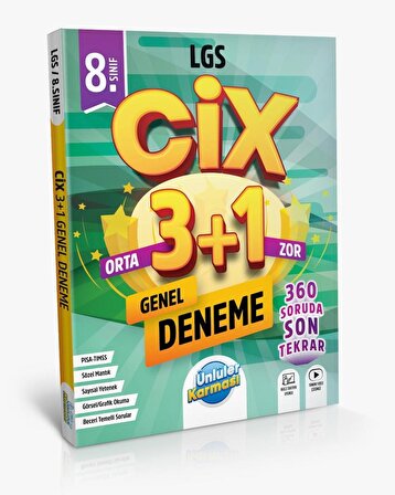 Ünlüler 8. Sınıf LGS Cix Genel 3+1 Deneme Ünlüler Yayınları