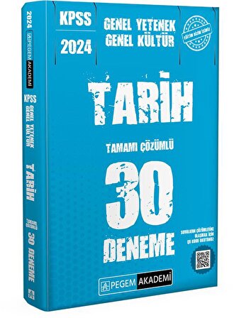 2024 KPSS Genel Kültür Genel Yetenek Tarih 30 Deneme Pegem Yayınları