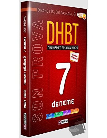 2022 DHBT Son Prova Tamamı Çözümlü 7 Deneme / DDY Yayınları / Kolektif