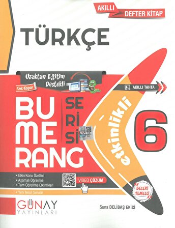 6. Sınıf Türkçe Bumerang Serisi Etkinlikli Akıllı Defter