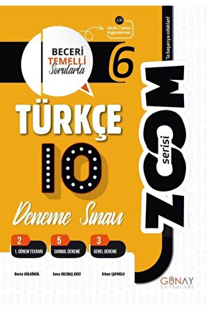 Günay Yayınları Zoom 6. Sınıf Türkçe 10'lu Deneme