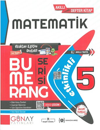 Günay 5.Sınıf Bumerang Matematik Etkinlikli Kitap Yeni