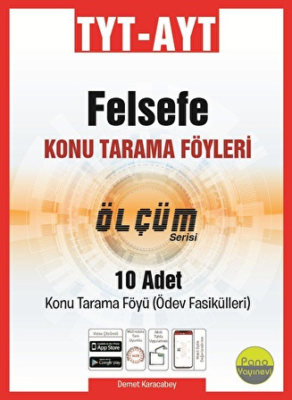 TYT AYT Felsefe Konu Tarama Föyleri Ölçüm Serisi 10 Fasikül