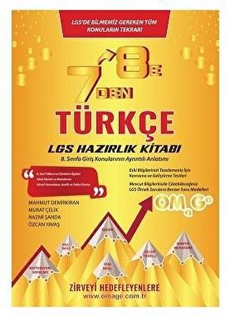 7 den 8 e LGS Türkçe Hazırlık Kitabı Omega Yayınları