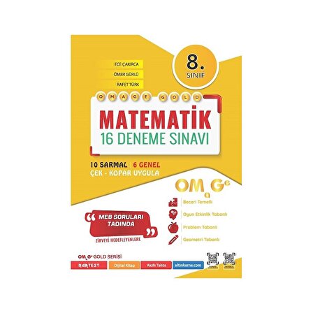 Omage 8.Sınıf(İndirimsiz) Omage Gold Matematik 16  Deneme Sınavı