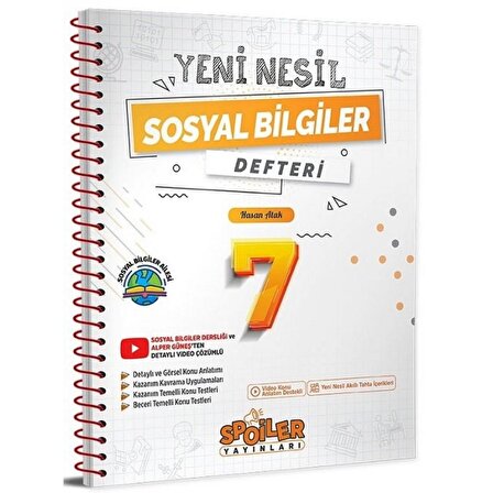 7. Sınıf Sosyal Bilgiler Yeni Nesil Defteri Spoiler Yayınları