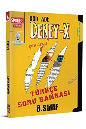 Spoiler Yayınları 8.sınıf Deney X Turkce Soru Bankası
