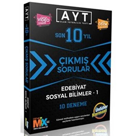 AYT Edebiyat Sosyal Bilimler-1 Son 10 Yıl Çıkmış Sorular 10 Deneme