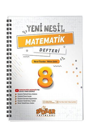 8. Sınıf Matematik Yeni Nesil Defteri Spoiler Yayınları