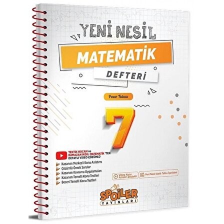 7. Sınıf Matematik Yeni Nesil Defteri Spoiler Yayınları