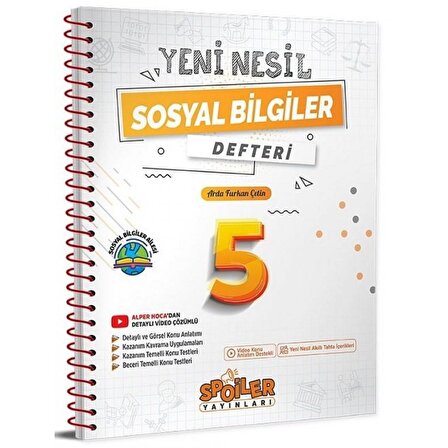 5. Sınıf Sosyal Bilgiler Yeni Nesil Defteri Spoiler Yayınları