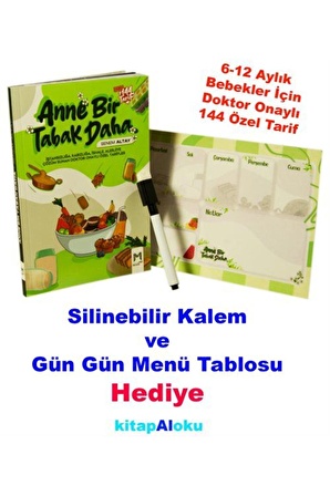 Anne Bir Tabak Daha / Silinebilir Kalem ve Menü Tablosu Hediye & 6-12 Aylık Bebekler İçin Doktor ...