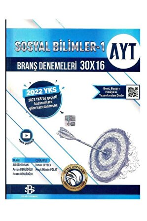 AYT Sosyal Bilimler 1 30 x 16 Branş Denemeleri Bilgi Sarmal Yayınları
