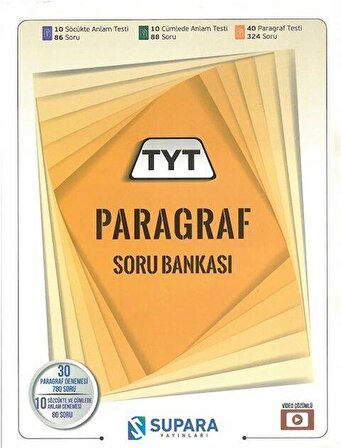 Supara YKS TYT Paragraf Soru Bankası Video Çözümlü Supara Yayınları