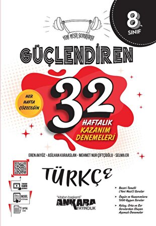 Ankara 8.Sınıf LGS Güçlendiren 32 Haftalık Türkçe Kazanım Denemeleri