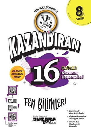 8. Sınıf LGS Fen Bilimleri Kazandıran 16 Haftalık Kazanım Denemeleri Ankara Yayıncılık