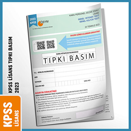 2024 KPSS Lisans GY-GK ÖSYM Çıkmış Soru Tıpkı Basım Türkiye Geneli D.Çözümlü Deneme Sınavı Kitapçığı