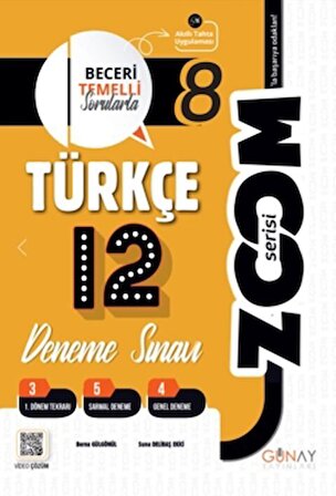 8. Sınıf Türkçe Zoom Serisi 12 li Branş Denemeler