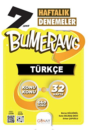 Bumerang 7. Sınıf Türkçe Haftalık Denemeler