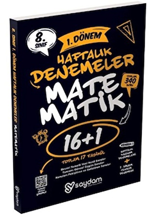 8. Sınıf LGS Matematik 1. Dönem 16+1 Haftalık Kazanım Denemeleri