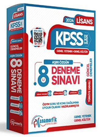 2024 KPSS Lisans GY-GK TG Kurumsal 8Li Dijital Çözümlü Paket Deneme Sınavı Anamorfik Yayınları