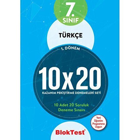 Bloktest 7.Sınıf Türkçe 10X20 Kazanım Denemeleri 1.Dönem