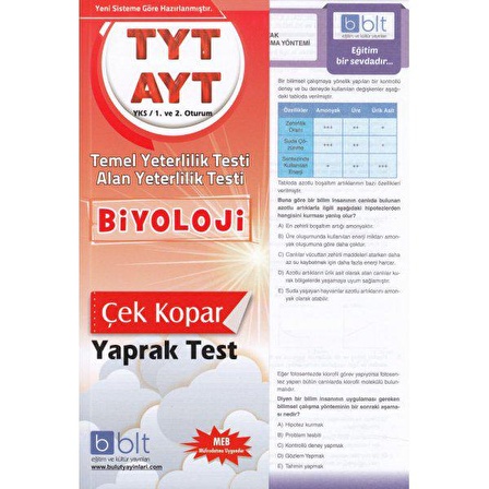 Bulut TYT AYT Biyoloji Yaprak Test