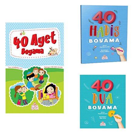 Nesil Çocuk 40 Hadis  & Dua  & Ayet Boyama Kitapları 3 kitap
