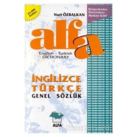 Alfa İngilizce Türkçe Genel Sözlük English Turkish Dictionary