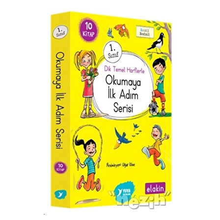 Yuva 1. Sınıf Dik Temel Harflerle Okumaya İlk Adım Serisi (Elakin) Yeni Ses Grupları (10 Kitap Takım)