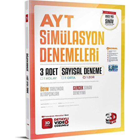 3D Yayınları Ayt Ilk Dönem Deneme Sınavı 2023 Sayısal Simülasyon 1. Dönem