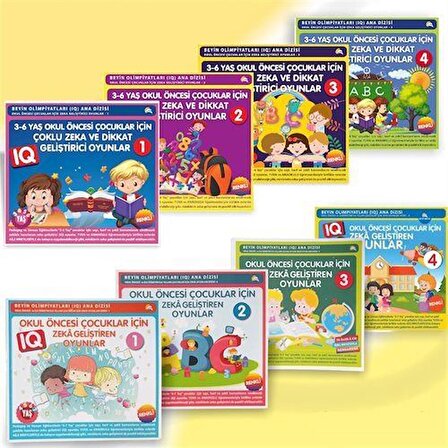 4-7 Yaş Okul Öncesi Çocuklar İçin IQ Zeka Geliştiren Oyunlar (8 Kitap Takım) / Kolektif