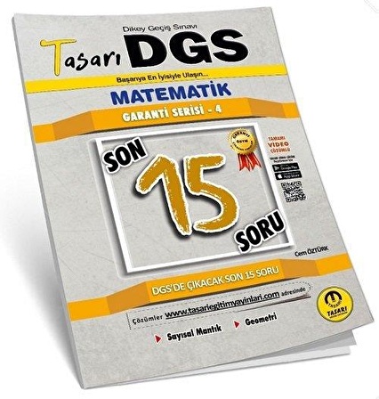  Tasarı Yayınları DGS Matematik Son 15 Soru Garanti Serisi Soru Kitapçığı