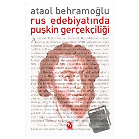 Rus Edebiyatında Puşkin Gerçekçiliği / Tekin Yayınevi / Ataol Behramoğlu