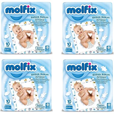 Molfix bebek bakım örtüsü 4 lü paket 40 adet 