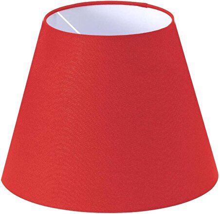 Abajur Başlık Kırmızı Konik Şapka 25x15x20 Cm Dekoratif Özel Yüksek Kalite Kumaş