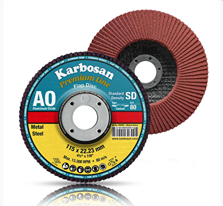 Karbosan 115X22.23 Premium Line A0 SD Flap Disk Zımpara 40 Kum