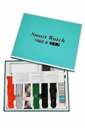 7 In 1 Akıllı Saat Y60 Ultra Plus 7 Kordon Koruma Kılıf Hediyeli Smart Watch