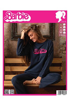 Ercan K-200-374 Barbie 2 İplik Kapüşonlu Kadın Pijama Takımı