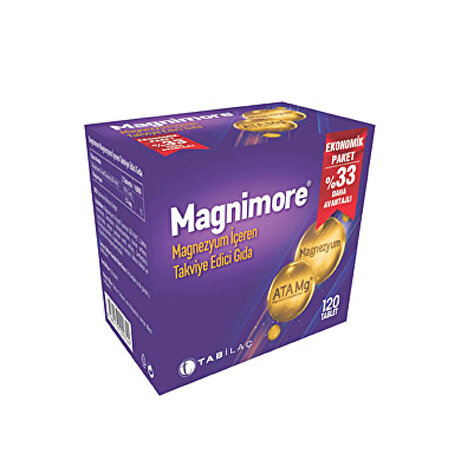 Magnimore Magnezyum 120 Tablet Ekonomik Paket