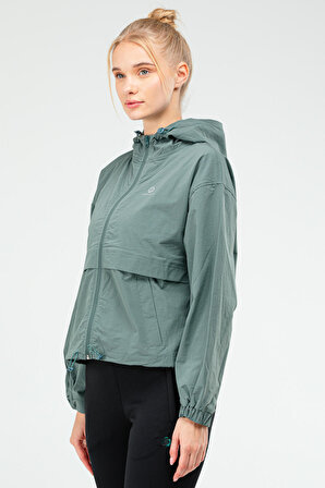 Yeşil Regular Kapüşonlu Kadın Yağmurluk Rüzgarlık SC0981 | L