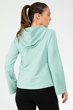 Çağla Yeşili Regular Pamuklu Kapüşonlu Kadın Sweatshirt SC1176 | S