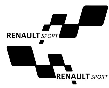 renault sport 2 Etiket Yapıştırma 30cmx11cm MMD284